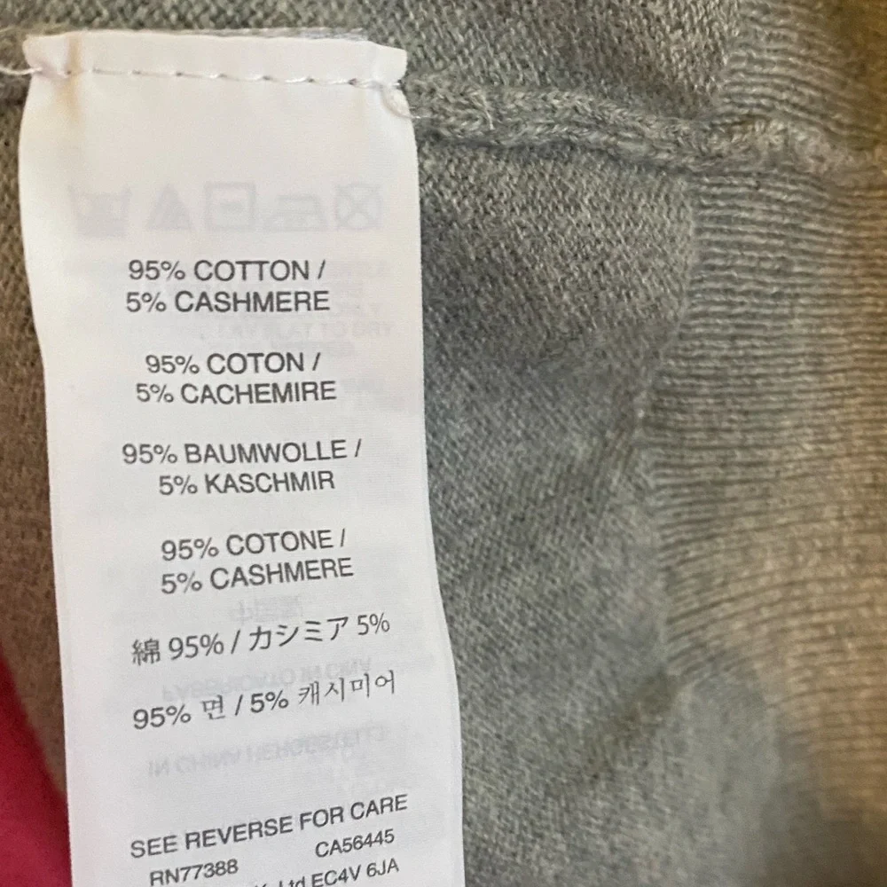 J. Crew Classic Cotton/Cashmere Gray V-Neck Sweater for Men